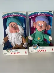 Vintage Dopey & Sleepy Toy 1993 NIB - Snow White And The Seven Dwarves 2 Dolls