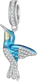 [Teleye] Exquisite Kingfisher Pendant Charm 925 Sterling Silver Charm Fits For Pandora Bracelet Necklace,BSC858, Cubic Zirconia, Created Cubic Zirconia
