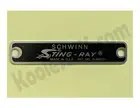 STING-RAY Bicycle SEAT TAG - for Schwinn Bikes - PATENT NUMBER * Restoration