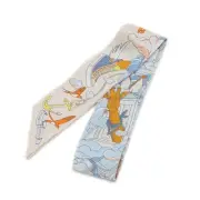 Hermes Twilly My Clouds Sur Mon Nuage Sky Blue Silk 100
