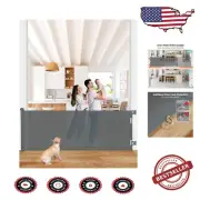 118" Extra Wide Retractable Baby Gate for Pets & Kids - Secure & Stylish