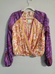 Free People NWT Women’s Cruisin Together Mixed Print cropped top boho size small