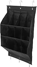 JECOMPRIS 12Grid Over the Door Shoe Organizer Wall Mounted Storage Rack for Sneakers Boots Sandals Space Saving for Narrow Doors Closets Secure Accessible Footwear