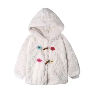 【baby童衣】女童外套 優雅玫瑰牛角釦連帽外套 50605(共2色)