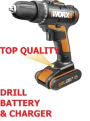TOP TRADESMAN QUALITY WORX 20V DRILL KIT POWERSHARE DRIVER LITHIUM BATT & CHARGE