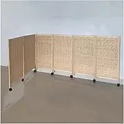Privacy Screen,Short Diamond Weave Fiber Folding Screen,Folding Double Hinged Privacy Screens Panels,for Home Bedroom Office(100x40cm,6 Panels)