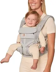 Ergobaby Omni 360 All-Position Baby Carrier for Newborn to Toddler with Lumbar Support & Cool Air Mesh (7-45 Lb), Pearl Grey