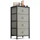 Dresser for Bedroom, Chest of Drawers with Wood Top, 4 4-Drawer Dresser Grey