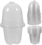 MOTHNUR 10Sets Nursery Pots with Domes Durable Garden Planting Containers for Indoor and Outdoor Use for Succulent Planting and Home Gardening