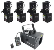 (4) American DJ ADJ Inno Pocket Roll DMX Scanner Lights+700 CFM Haze Machine