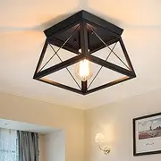 GEADI Ceiling Lights, Farmhouse Flush Mount Ceiling Lighting, Close to Ceiling Lamp Metal Industrial Light Fixture for Entryway Hallway Dining Room, E27