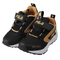 在飛比找PChome24h購物優惠-《布布童鞋》FILA康特杯黑金色兒童輕量機能運動鞋(16~2