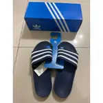 ADIDAS 愛迪達 ADILETTE 海軍藍 拖鞋 藍色拖鞋 US 9