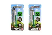 2x 3PK Minecraft Sword Pen & Lead Pencil Set Kids Children Writing Stationery 3+