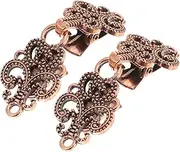 [HORIALENCE] 2 Pairs Vintage Sweater Clip Clasp Retro Cape Cloak Fasteners for Cardigans Shawls Collars Elegant Antique Design for Formal Casual Occasions