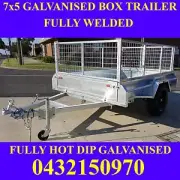 7x5 box trailer with cage galvanised fully welded