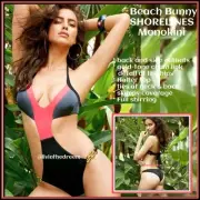 NWT Beach Bunny Bikini SHORELINES Chain Side Hip Skimpy Monokini L $185