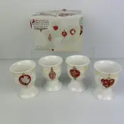 Christmas Egg Cups Maxwell Williams Baubles Porcelain Set Of 4 Boxed