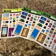 BrickStix Reusable Stickers For Building Bricks/Legos Shop/Metro Themed 3 Sheets