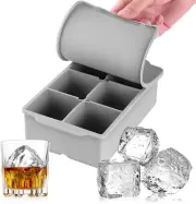 Large Silicone Ice Cube Tray with Lid – BPA-Free, Reusable & Stackable for Whisk