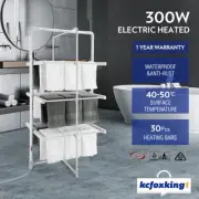 3 Tier Electric Arier Dryer Heated Towel Rail Rack Clothes Warmer Hanger Shelf