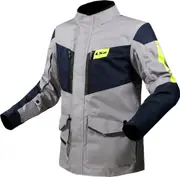 LS2 Metropolis Evo waterproof Motorcycle Textile Jacket, grey-blue-yellow, Size XL for Men Grey Blue Yellow