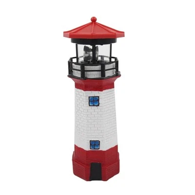 Solar Lighthouse, Indoor Outdoor Lighthouse with Rotating Beacon LED Lights, ...