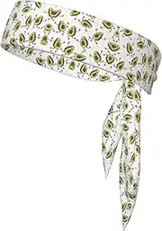 [HVTTIOR] Funny Cartoon Avocados Print Multifunctional Sweat Wicking Sports Head Tie Headband for Tennis Basketball Karate