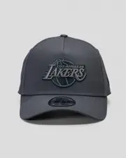 [New Era] New Era Men's Los Angeles Lakers 9Forty A-Frame Cap in Graphite Grey One Size Graphite Grey