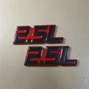 2x Matte Black Red 2.5L Metal Badge Emblem Decal Sticker Turbo Vehicle Hatchback (for: MG)