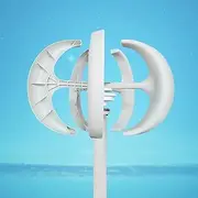 HUIZHITENGDA Wind Turbine Generator Kit, 12V 24V 48V 2000W 5 Blades Vertical Turbine Generator Kit for Outdoor Garden with Charge Controller (White)