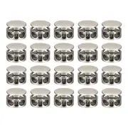 24pcs Metal Cord Locks End Spring Stop Toggle for Clothes Pearl Nickel