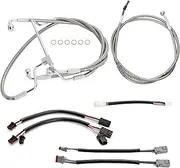 2017-2020 Touring Extended 14" Handlebar Cables Set NO ABS Clutch Cable & Brake Line Extension for 2017-2020 Harley Road King/Electra Glide/Street Glide/Road Glide NO ABS, Chrome