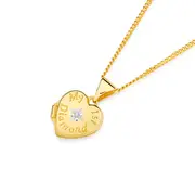9ct Gold "my First Diamond" Heart Locket in Red