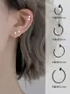 925純銀C形耳環女夏季年新款潮冷淡風耳釘簡約耳骨環小巧耳飾