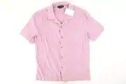 COTTON ON GARMENTS WILD ROSE PINK MEDIUM RIVIERA SHORT SLEEVE BUTTON FRONT SHIRT