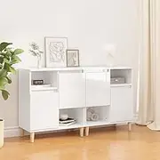Sideboards 2 pcs High Gloss White 60x35x70 cm Engineered Wood Dining Storage