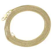10K Real Yellow Gold 1.5MM Hollow Franco Box Link Chain Necklace 22 - 30 Inches