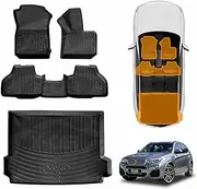 X-CAR 3D Floor Mats Boot Liner Set for BMW X3 2011-2017 F25 Series All Weather Heavy Duty Cargo Car Trunk Luggage Tray