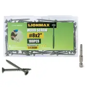 LIONMAX Deck Screws 2 Inch, Wood Screws #8 x 2, 100 PCS, Rust Resistant,