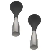 2 Pcs Stainless Serving Utensils Rice Spoon Grey Multipurpose Spoons