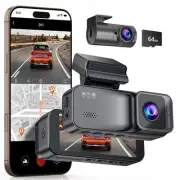 4K/2.5K Dash Cam Front and Rear, Dual Dash Camera for Cars, Included 64GB Car...