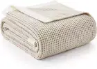 Chenille Waffle Throw Blanket for Couch, Reversible Soft Cozy Knit Blanket Ligh