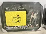 Jack Nicklaus Signed US Masters Flag Fanatics Authenticated Framed Presented AAA
