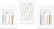 Play Room Poster Child Room Picture Nursery Wall Art Canvas Painting Alphabet Nordic Kid Bedroom Decoration for Baby Room 50x70cmX3PCS Frameless