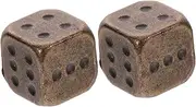 Vaguelly 2pcs Metal Dice Table Mini Play Number Vintage 6 Sided Game Sip Table Game Dices Party Accessories Party Favor Metal Golden