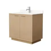 Wyndham Collection WCF282836S-QTZ-UNSMXX Maroni 36" - Light Straw / White Quartz
