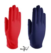 2 Pairs Wrist Length Gloves 1 Red and 1 Royal Blue Pair Dress Church - Hey Viv