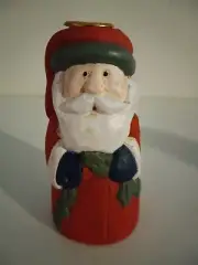 Vintage Old World Ceramic 6" tall Santa Candle holder Santa Clause Saint Nick