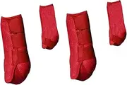 Aymzbd 4 Pieces Horse Boots Leg Guard Protection Equestrian Accessories Leg Covers Leg Wraps Set for Riding Ourtdoor Training, red, S